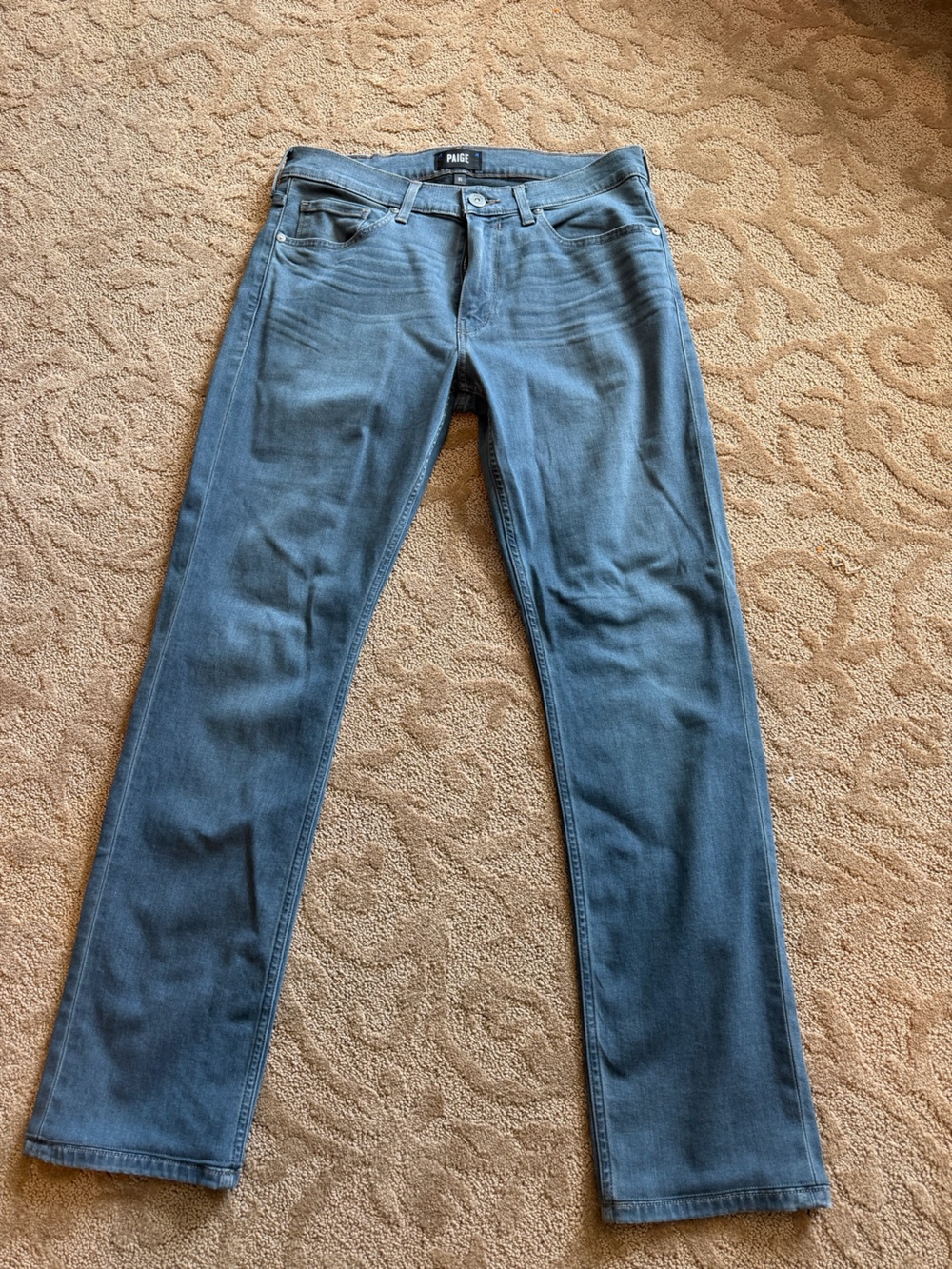 PAIGE Men's Slim Straight Jeans in Medium Blue
